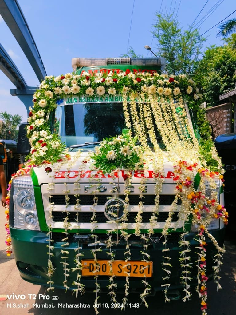 Antim Sanskar Seva Mumbai Decorated Ambulance